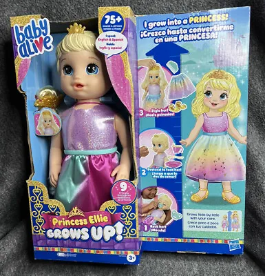 Baby Alive Princess Ellie Grows Up! Interactive Talking Baby Doll Blond Hair NEW • $58