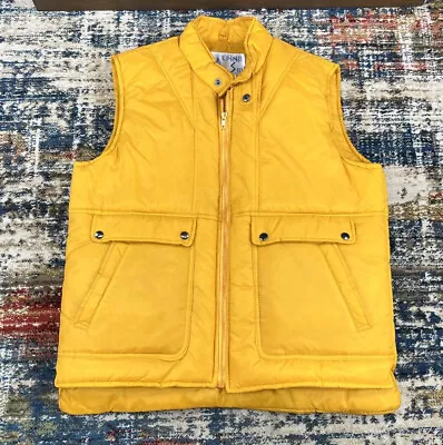 Vtg Alpine Ski Puffer Vest Jacket Snow 70s Mens Sz Large Nylon Retro Dulon Zip • $8.99