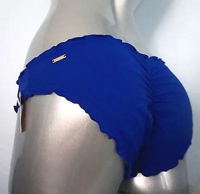NWT Victorias Secret Blue The Ruffle Ruffled Cheeky Swim Bikini Bottom XS • $11.24