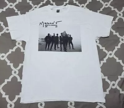 New Men's MAROON 5 2021 North American Tour L Large White T-Shirt Adam Levine • $14.99