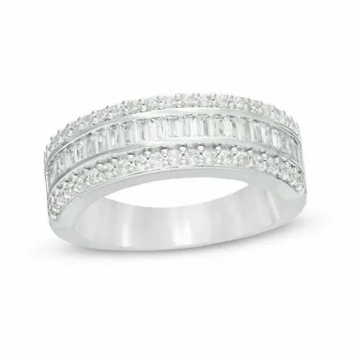 Marilyn Monroe 1.5 CT Lab-Created Diamond Multi-Row Engagement 925 Silver Ring • $73.50