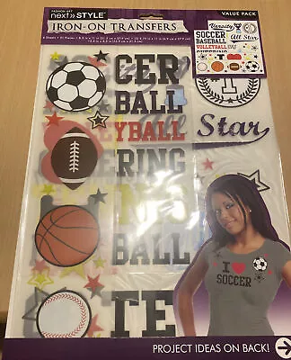 Iron-On Transfers Sports Decals T-Shirt Transfers Next Style 4sheets 51pcs New • $5