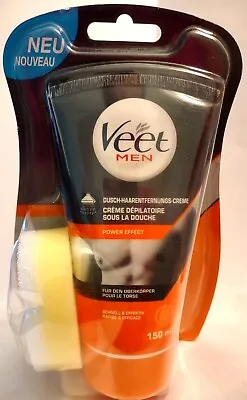 Veet® Men In Shower Hair Removal Cream & Application Sponge 150ml 5 Minutes • $9.89