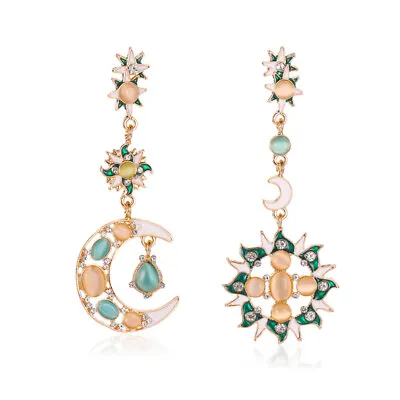 $6.99 • Buy Women's Enamel Opal Sun Moon Star Ear Stud Betsey Johnson Dangle Earrings Gift