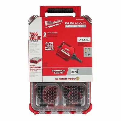 Milwaukee 49-56-9295 9 PC BIG HAWG With Carbide Teeth Hole Saw Kit • $124.75