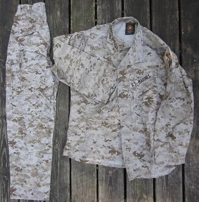 Set Desert Marine Corps MARPAT Digital Camouflage Trouser Shirt Medium Reg USMC • $18