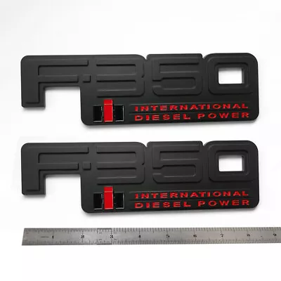 2x OEM F-350 International Emblem 3D Diesel Power Badge W F350 Red Black • $30.60