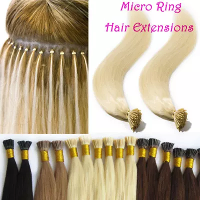 200S Stick I-TIP Micro Ring Bead 100% Remy Human Hair Extensions 100G Thick J915 • $28.15