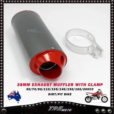 38mm Red Exhaust Muffler 125 140 150 160 Pit Dirt Bike Xr50 Crf50 Ssr Ttr Klx • $31.11