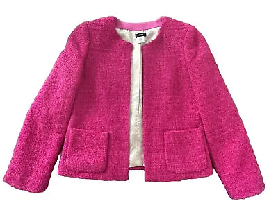 J. Crew Astrid Boucle Tweed Wool Blazer Jacket In Barbie Pink Size 2 Style 10293 • $60