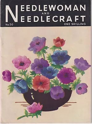 Vintage Needlewoman & Needlecraft Magazine No. 50 - Includes Transfer - 1952 • £3.75