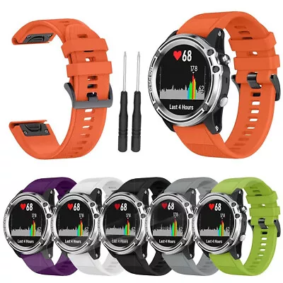 Band For Garmin Fenix 3 5 5S 5X Plus 6X 7 7X Strap Silicone Sport Wrist Easy Fit • $13.52