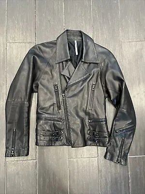 Todd Lynn Black Leather Motorcycle Jacket Size 40 (Made In England) • $75