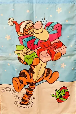 Pooh & Friends Curtain Drape 42” L X 22” W Tigger With Christmas Gifts Mint • $12.60