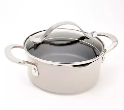 $17.09 • Buy Lt. Gray Forged Aluminum 2 Qt.  Pot Pan Built In Strainer Cooks Essentials