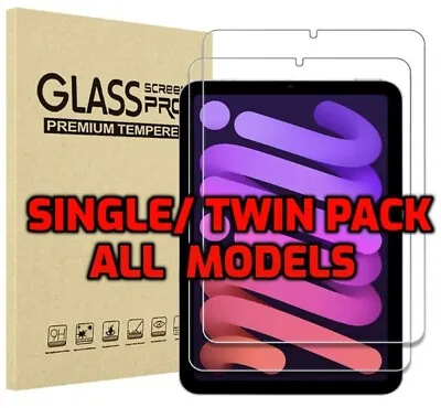 Tempered Glass Screen Protector Fits Apple Ipad 2/3/4/5 Mini 3/5/6 Air 9.7  12.9 • £3.45