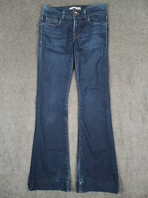 J Brand Women's Love Story Flared Jeans Low Rise Dark Denim Blue Size 27 (28x32) • £31.36