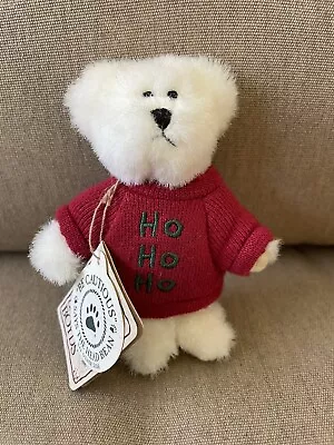 Boyds Bear Head Bean Mini Message Ho Ho Ho Red Christmas Sweater Gen-you-wine 4  • $31.99