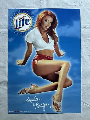 Sexy Girl Beer Poster Miller Lite ANGELICA BRIDGES Baywatch Playboy Model Brew • $17.50