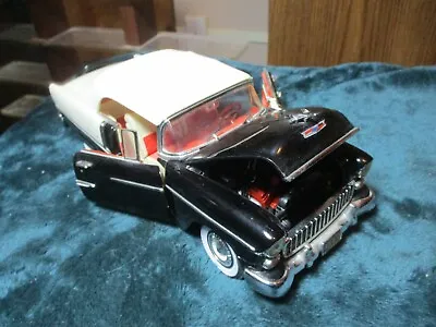 ERTL 1955 Chevrolet Bel Air 2 Dr. Convertible In Black/White Diecast 1/18 Scale • $44.79