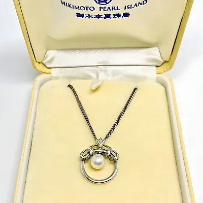 MIKIMOTO Akoya Pearl 6.5 Mm Necklace Silver 925 Japan With Box Signed Authentic • $107.88