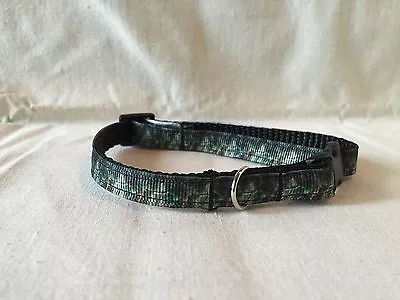 Real Tree Camo Mossy Oak Ribbon Dog Collar 3/8  Adjustable Dog Or Cat Collar • $12