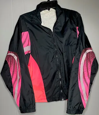 Vintage Nike Windbreaker Jacket Pink Black Retro Large L RARE • $155.56