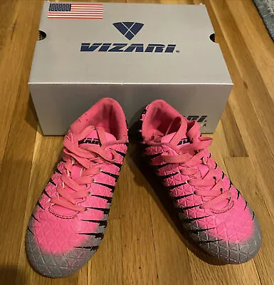 Girls Vizari Soccer Cleats Shoes Pink Black Size 1 Includes Shin Guard And Socks • $22.99