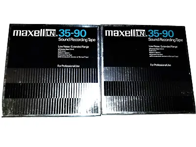 Vintage Lot Of 2 Maxell LN 35-90 Reel Sound Recording Tapes • $49.90