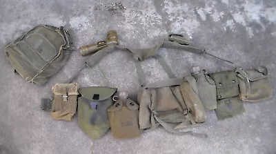 Old Vietnam War US Military M56 Suspender & M41 USMC Cargo Pack & Canteens USED • $130