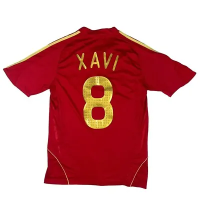 Adidas Red Spain Team Xavi Football Jersey Euro 2008 Number 8 Size S T-shirt • $111.90