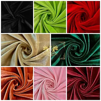 Stretch Velvet Fabric 58-60  Wide / By The Yard In Many Colors - Free Shipping • $12.99