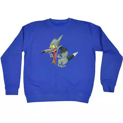 Wolf Startled Cartoon Animal Fashion - Novelty Funny Jumper Pullover Sweatshirt • $35.95