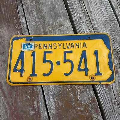 1969 Pennsylvania License Plate -  415 541  69 Sticker • $14.50