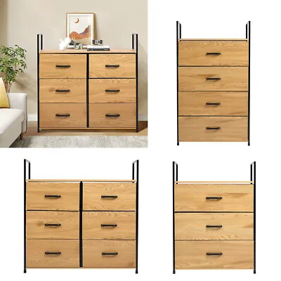 3/4/6 Fabric Drawers Storage Organizer Cabinet Bedroom Chest Of Drawers Dresser • £48.95