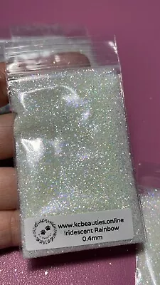 Iridescent White Rainbow 0.4MM Fine Glitter Nail Acrylic Gel Craft US Seller 5g • $2.50