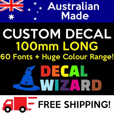 CUSTOM DECAL Sticker Vinyl 100mm - Personalised Business Car Boat Lettering Text • $5.30