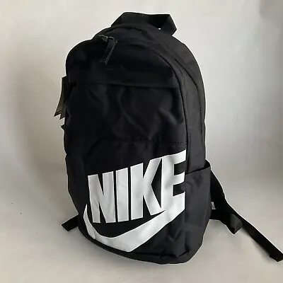 Nike Backpack 21 L Litres School Rucksack DD0559-010 Black White BNEW • £22