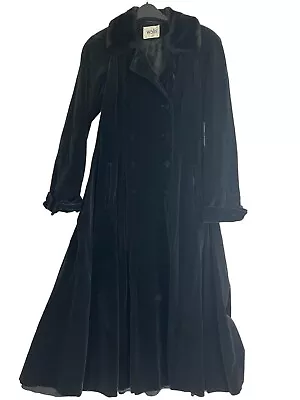 £98 • Buy WALLIS VELVET RIDING COAT Uk 10 Long Duster Goth Steampunk Whitby Victorian