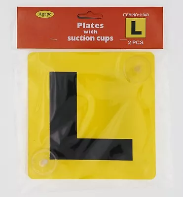 2 Pcs Yellow L Plates Plastic With Stay-Put Suction Disk • $4.29