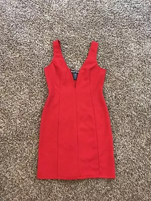 Paper Doll Red Deep V Neck Dress Size Small • $16