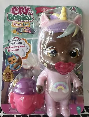 Cry Babies JASSY Unicorn Outfit Magic Tears W/Pacifier & Water Cup IMC Toys NEW • $30.68