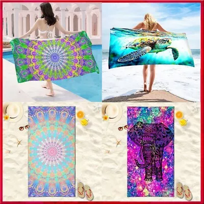 Beach Towel Quick Dry Microfiber Bath Sheet Large Lightweight Travel Towels • £5.69