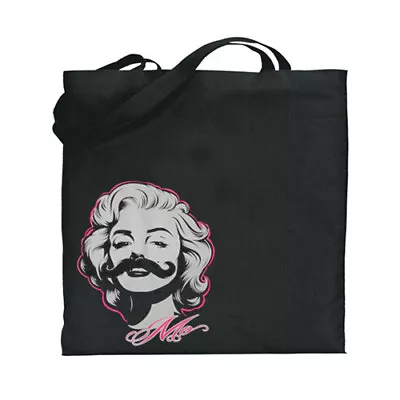 Marilyn Monroe Funny Mustache Decal Canvas Tote Book Laptop Bag School Gifts • $10