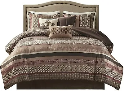 Madison Park Cozy Comforter Set-Luxurious Jaquard Traditional Damask Design All  • $235.02