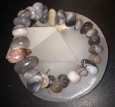 Botswana Agate 10-13mm Nugget Pebble Freeform Bracelet Natural Gemstone New! • $33.50