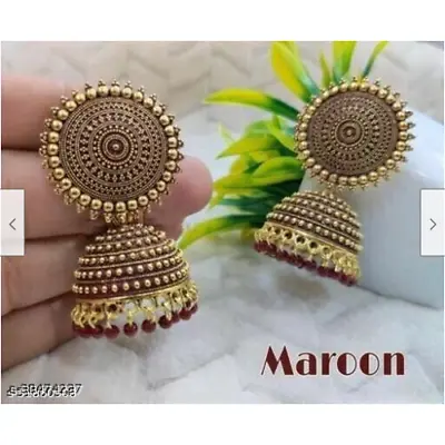 $18.62 • Buy Indian Ethnic Women & Girls Gold Plated Fancy Drop Jhumka Earrings