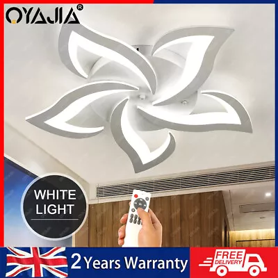 Modern Chandelier LED Lamp White Frame Ceiling Light Living Room Bedroom Lights • £36.99