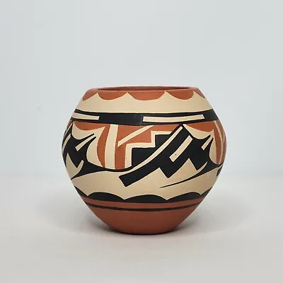 M.S. Toya Jemez Pueblo Tribe Native American Pottery Miniature Pot Vase Signed • $39.99