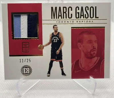 2018-19 Marc Gasol Encased Game Worn Jersey Material Patch Gold 11/25 #M-MG • $17.49